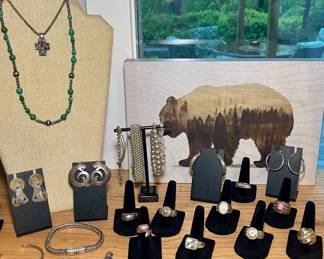 STERLING SILVER BRACELETS, RINGS, EARRINGS, PENDANTS, AND BRACELETS