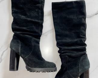 Black suede boots