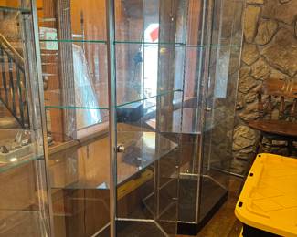 Glass display with lights