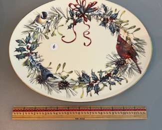 R81 - $15. Lenox "Winter Greetings" Platter. Measures 13" x 10". 