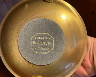 R47 - $15. Baldwin Brass Candle Holder Pivoting. 