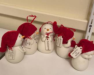 A30 - $50. Department 56 Snowmen set of 7. Size range 8"-2" tall