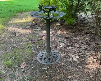 R107 - $40. Small Metal Bird Bath - holds water. 
