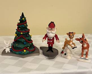 A11 - $50. Set of 4 Rudolph and the Island of Misfit Toys Tree 5"x4.25" 