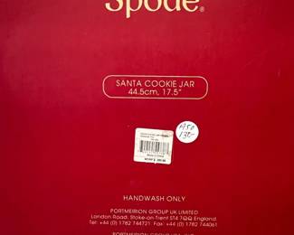 A50 - $130. Spode Santa Cookie Jar. Box Dimensions 13"x12"x20.5"