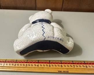 R66 - $10. Ceramic Bear Blue & White. 