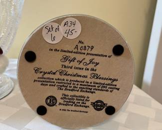 A34 - $45. Crystal Christmas Blessings The Bradford Exchange. Lot of 6. 8"x6"
