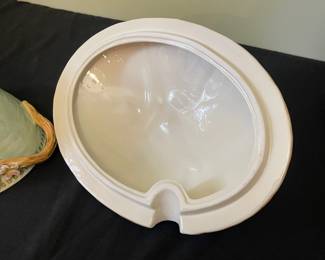 R114 - $75. Fitz & Floyd Toulouse Soup Tureen with ladle. 