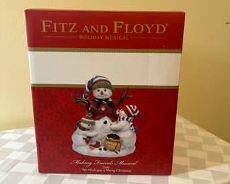 A52 - $30. Fitz and Floyd Making Friends Musical. Box Dimensions 8"x7.5"x9.5"