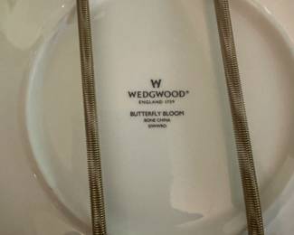 R10 - $60. Wedgwood "Butterfly Bloom" Set of 4 Decorative Plates. 8". They each have wall hangers on them currently as that's how they were used. 