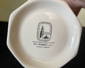 R94 - $7. Small lidded dish. The Henry Ford Museum by Iroquois. Measures 6.5" tall. 