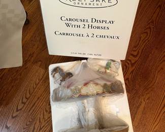 A56 - $25. Hallmark Carousel Display with 2 Horses. New in Box. 11"x13"