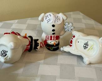A53 - $25. Fitz & Floyd Set of Snowmen. 6 pieces. 3"x3.5"