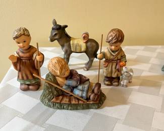 A55 - $120. Vintage 1999& 2000 Goebel Mini Nativity Set. 12 Pieces. About 3" tall