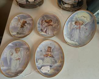 R30 - $25. Set of 5 Sandra Kuck Plates. "On Angel's Wings". 