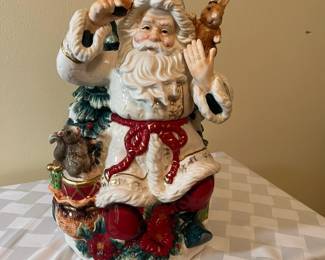 A42 - $25. CR Woodland Santa Cookie Jar. Measures 8" x 11.5".