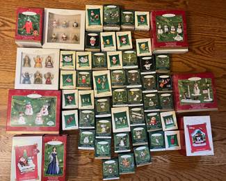 A68 - $225 . Lot 3 of 54 Pieces. Hallmark Christmas Ornaments including Minis.