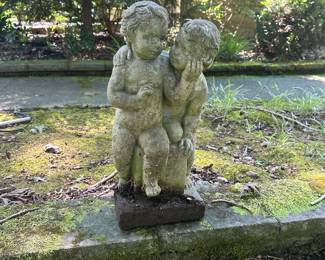 R103 - $50. Vintage Concrete Angels yard art. 