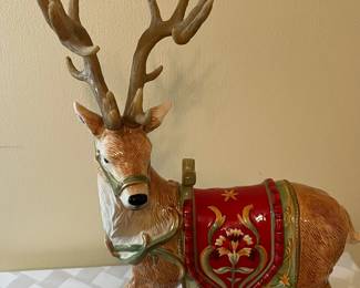 A46 - $60 PAIR. Fitz & Floyd Reindeer. One has a broken antler piece. 