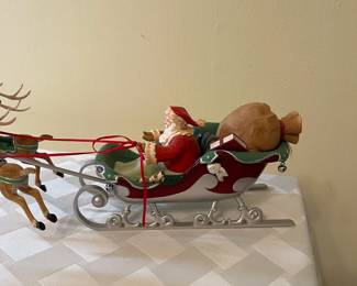 A38 - $55. Rare Hallmark Set. Santa with 8 Reindeer. 22"x7.5"