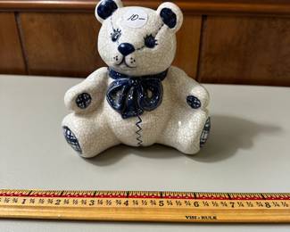 R66 - $10. Ceramic Bear Blue & White. 