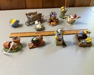 R68 - $40. Lot of 9 Hallmark Ornaments by Marjolein Bastin. 