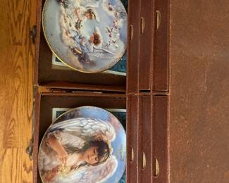 R52 - $50. Sandra Kuck "Always With You" Calendar. Includes wooden framed calendar with days & 12 plates with storage box. Calendar measures 10" wide x 26" tall. 