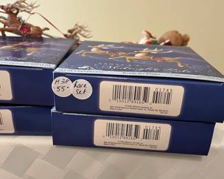 A38 - $55. Rare Hallmark Set. Santa with 8 Reindeer. 22"x7.5"