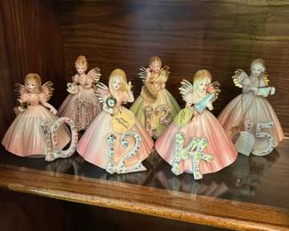 R11 - $200. Josef Originals Birthday Angels 1-15. (4 was broken and repaired well all others look great!)