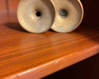 R46 - $8. Pair of Brass Candlesticks. 5.25" tall.