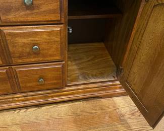 R48 - $95. Lenoir House Small Server. Measures 40" wide x 18" deep x 35" tall. Solid Wood.