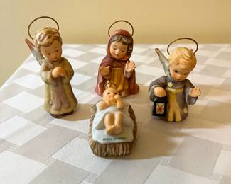 A55 - $120. Vintage 1999& 2000 Goebel Mini Nativity Set. 12 Pieces. About 3" tall