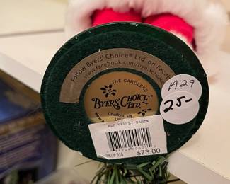 A29 - $25. Byers' Choice "Red Velvet Santa". 13.5"T