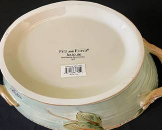 R114 - $75. Fitz & Floyd Toulouse Soup Tureen with ladle. 