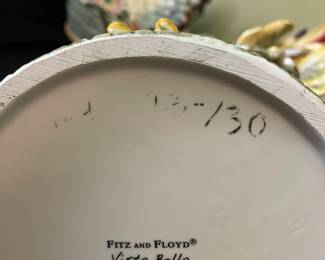 R7 - $50. Fitz & Floyd Vista Bella Rooster. Measures 18" at the tallest point. Has chip / missing piece near one foot - not really noticeable unless you're looking for flaws. 