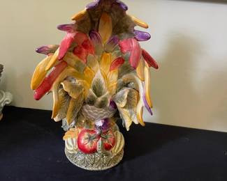 R7 - $50. Fitz & Floyd Vista Bella Rooster. Measures 18" at the tallest point. Has chip / missing piece near one foot - not really noticeable unless you're looking for flaws. 