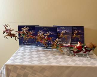 A38 - $55. Rare Hallmark Set. Santa with 8 Reindeer. 22"x7.5"