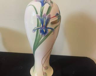 R8 - $45. Franz Porcelain Hummingbird Vase. Measures 14" tall. 