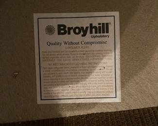 R21 - $250. Broyhill Upholstered Couch - in Brown. Measures 82" long x 27" deep x 36" tall. 