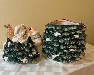 A42 - $25. CR Woodland Santa Cookie Jar. Measures 8" x 11.5".