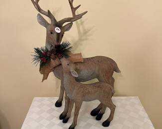 A5 - $30. Resin Deer Set. 12"Wx18.75"T
