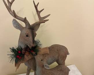 A5 - $30. Resin Deer Set. 12"Wx18.75"T