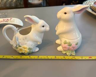 R97 - $25 PAIR. Lenox Butterfly Meadow Cream & Sugar.