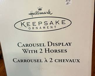 A56 - $25. Hallmark Carousel Display with 2 Horses. New in Box. 11"x13"