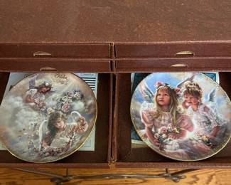 R52 - $50. Sandra Kuck "Always With You" Calendar. Includes wooden framed calendar with days & 12 plates with storage box. Calendar measures 10" wide x 26" tall. 