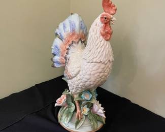 R6 - $85. Fitz & Floyd Toulouse Rooster Statue. Measures 19.5" tall. 