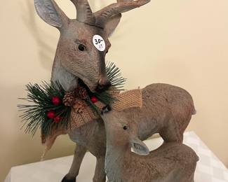 A5 - $30. Resin Deer Set. 12"Wx18.75"T