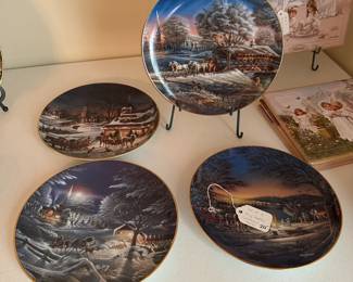 R26- $20. Set of 4. Terry Redlin Christmas Series Plates. 