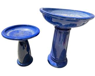 a2 Two Piece Glazed Birdbaths