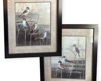 Two Framed Bird Art Prints by Avery Tillman Evening Sanctuary I  Evening Sanctuary II 